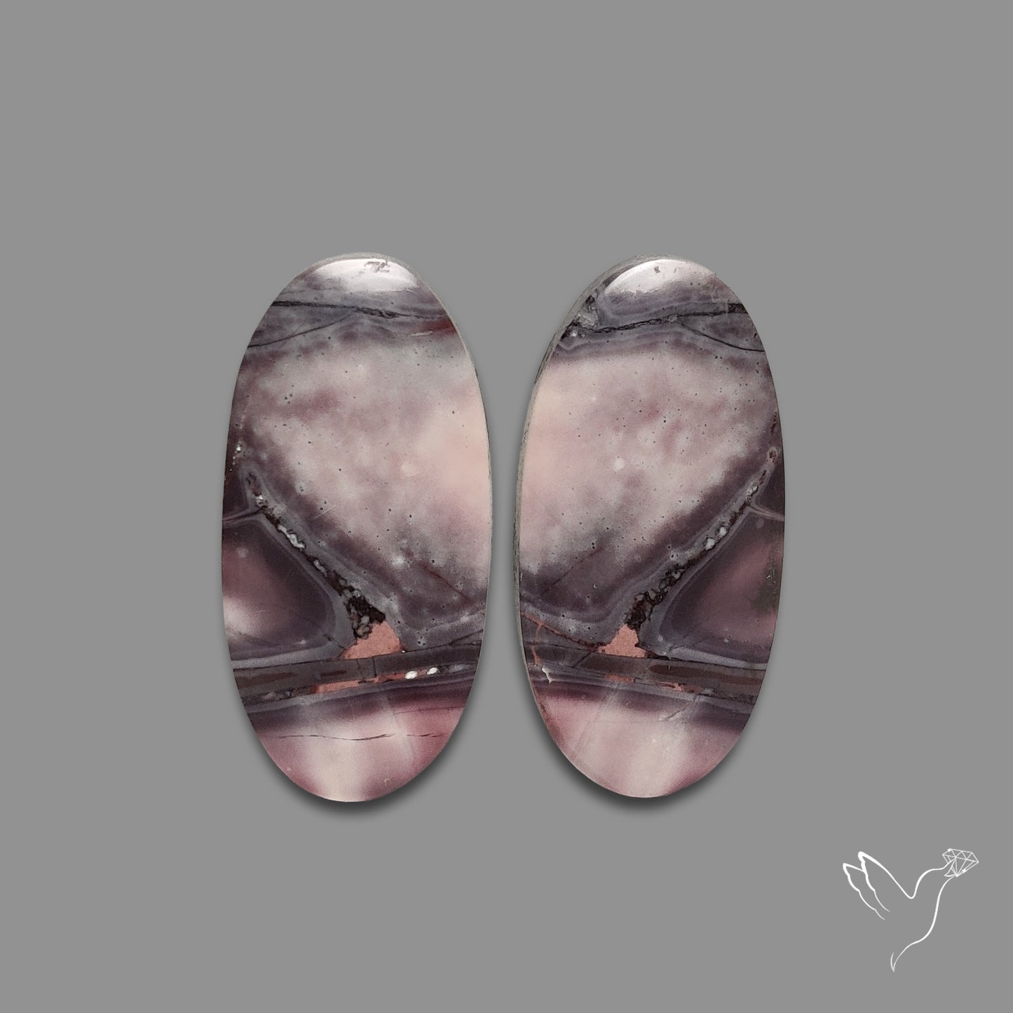 Hyacinth Jasper Cabochon Pair