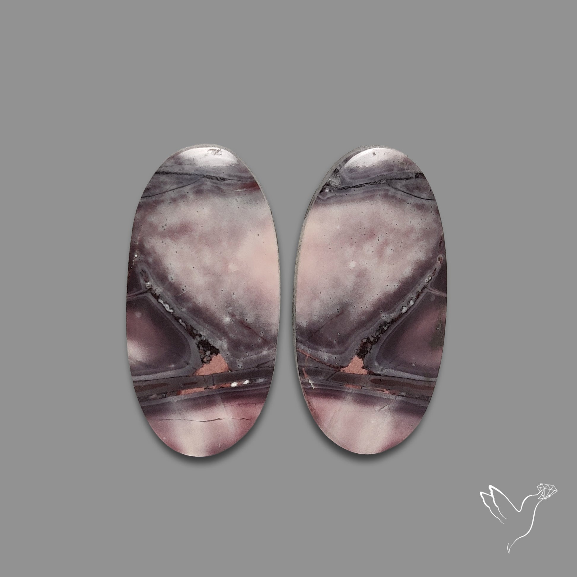 Hyacinth Jasper Cabochon Pair