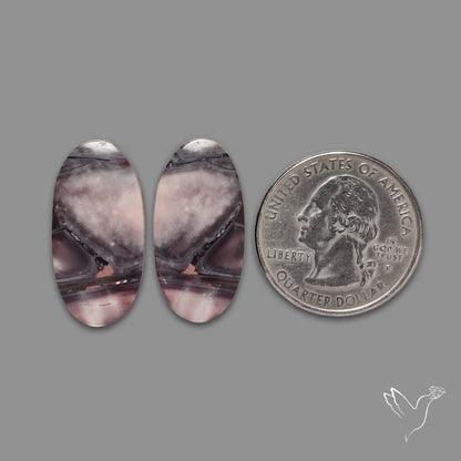 Hyacinth Jasper Cabochon Pair