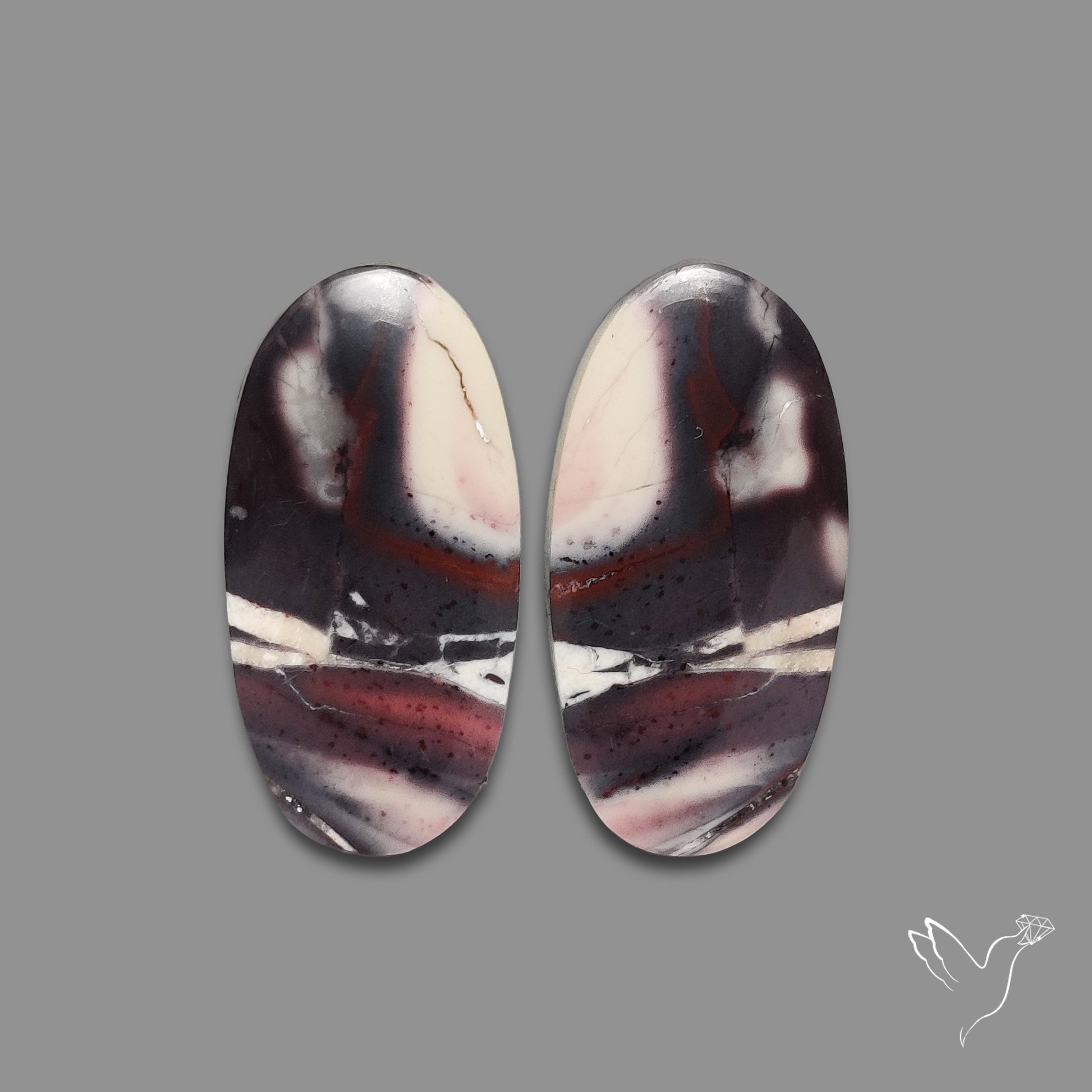 Hyacinth Jasper Cabochon Pair