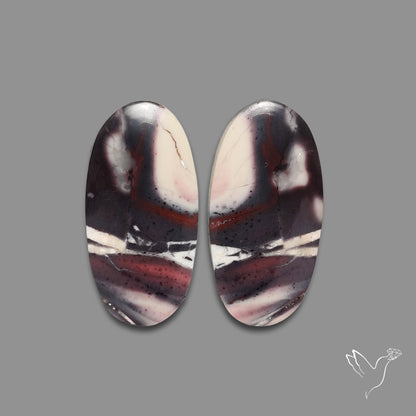 Hyacinth Jasper Cabochon Pair