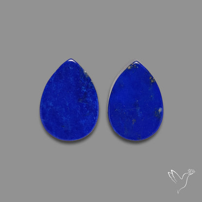 Lapis Lazuli Pair Flat Cut Cabochon