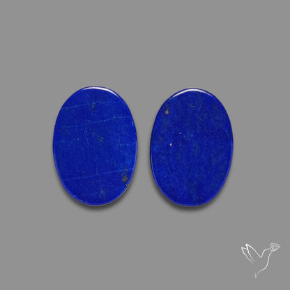Lapis Lazuli Pair Flat Cut Cabochon