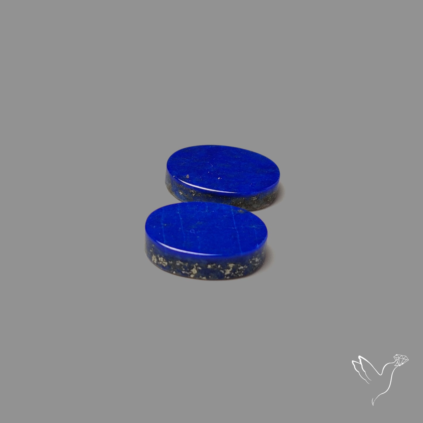 Lapis Lazuli Pair Flat Cut Cabochon