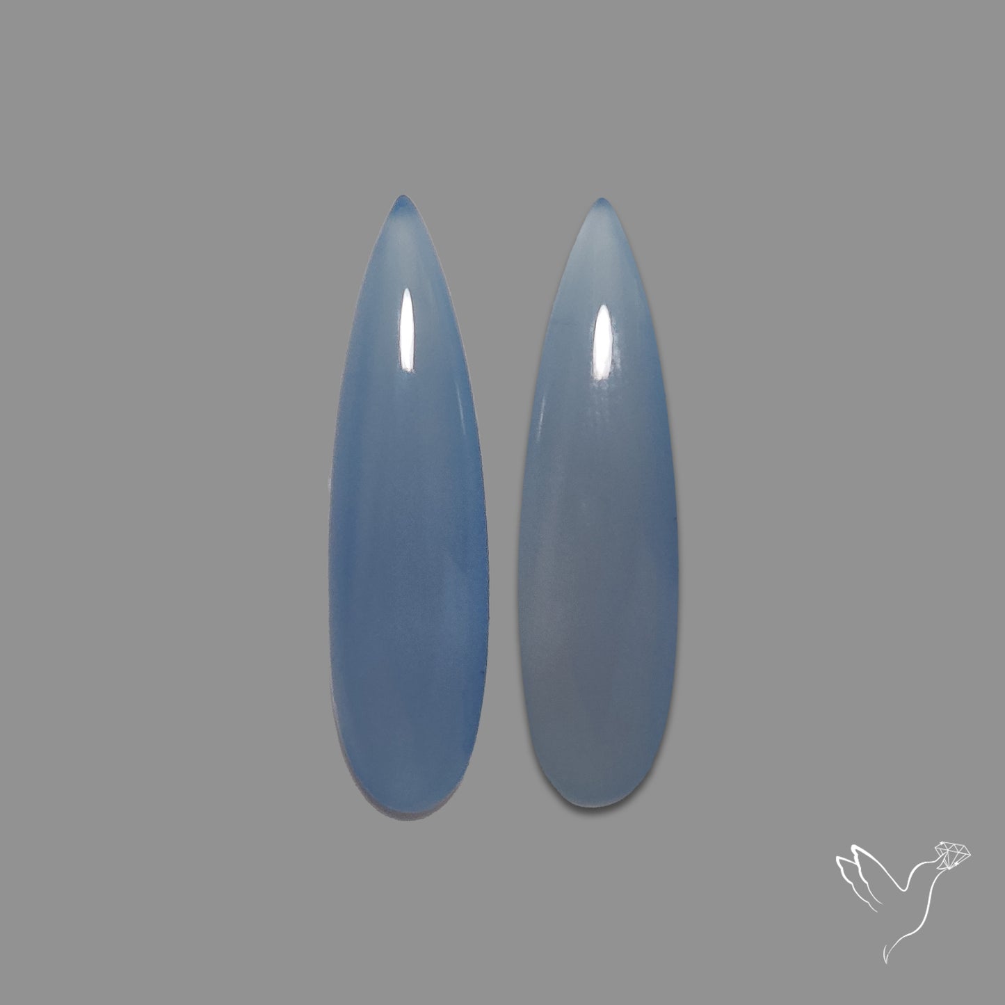 Namibian Blue Chalcedony Pair Natural Deep Lavender Blue