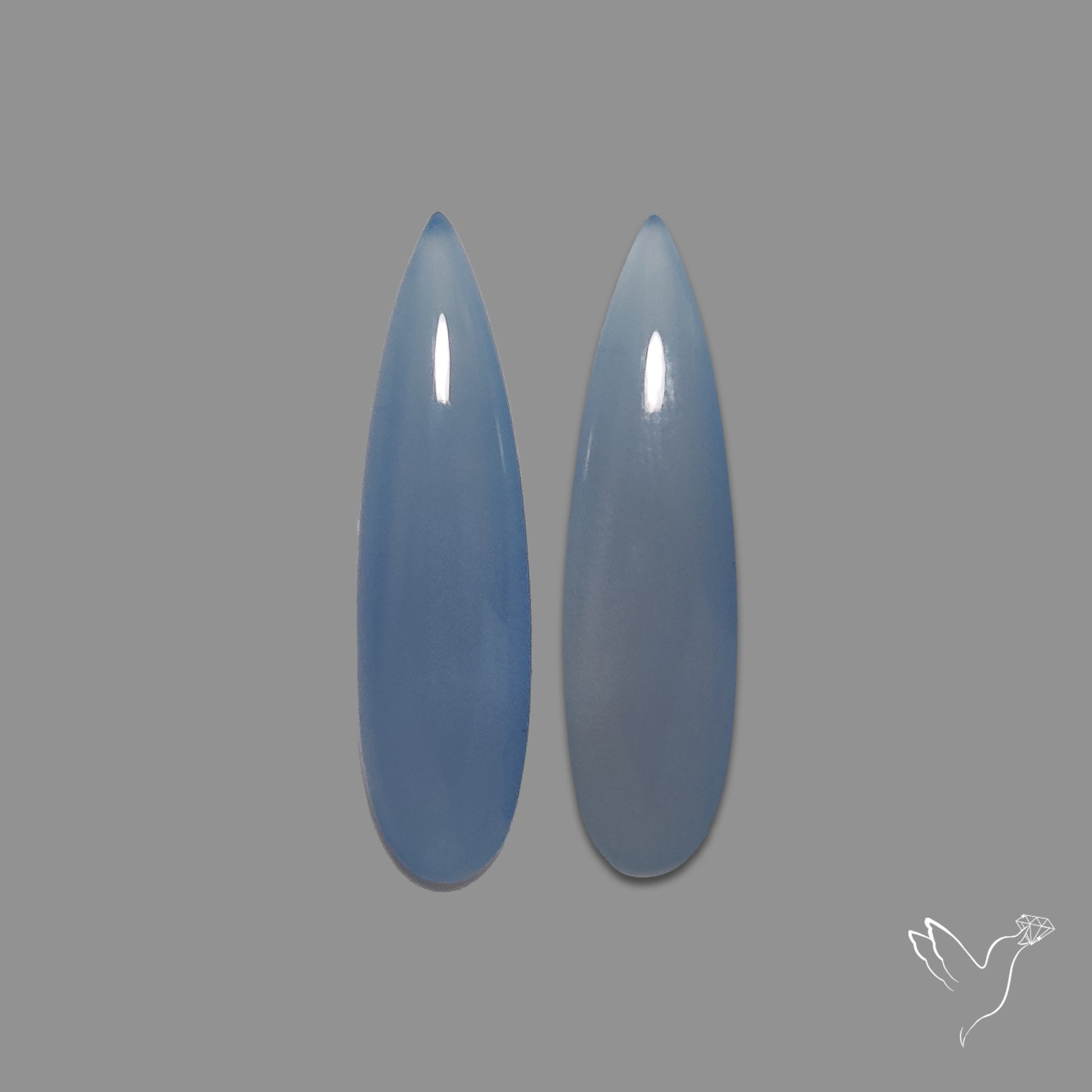 Namibian Blue Chalcedony Pair Natural Deep Lavender Blue
