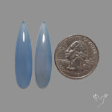 Namibian Blue Chalcedony Pair Natural Deep Lavender Blue
