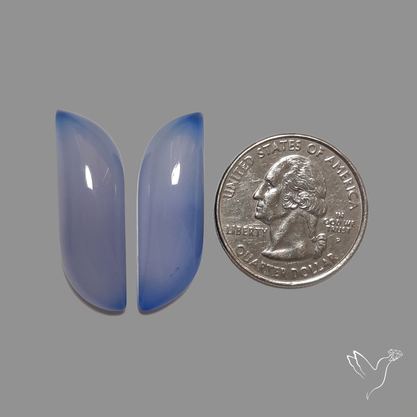 Namibian Blue Chalcedony Pair Natural Deep Lavender Blue
