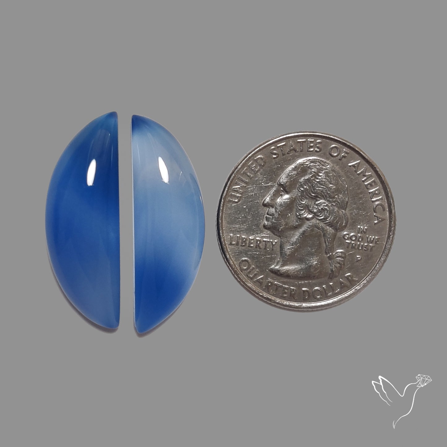 Namibian Blue Chalcedony Pair Natural Deep Lavender Blue