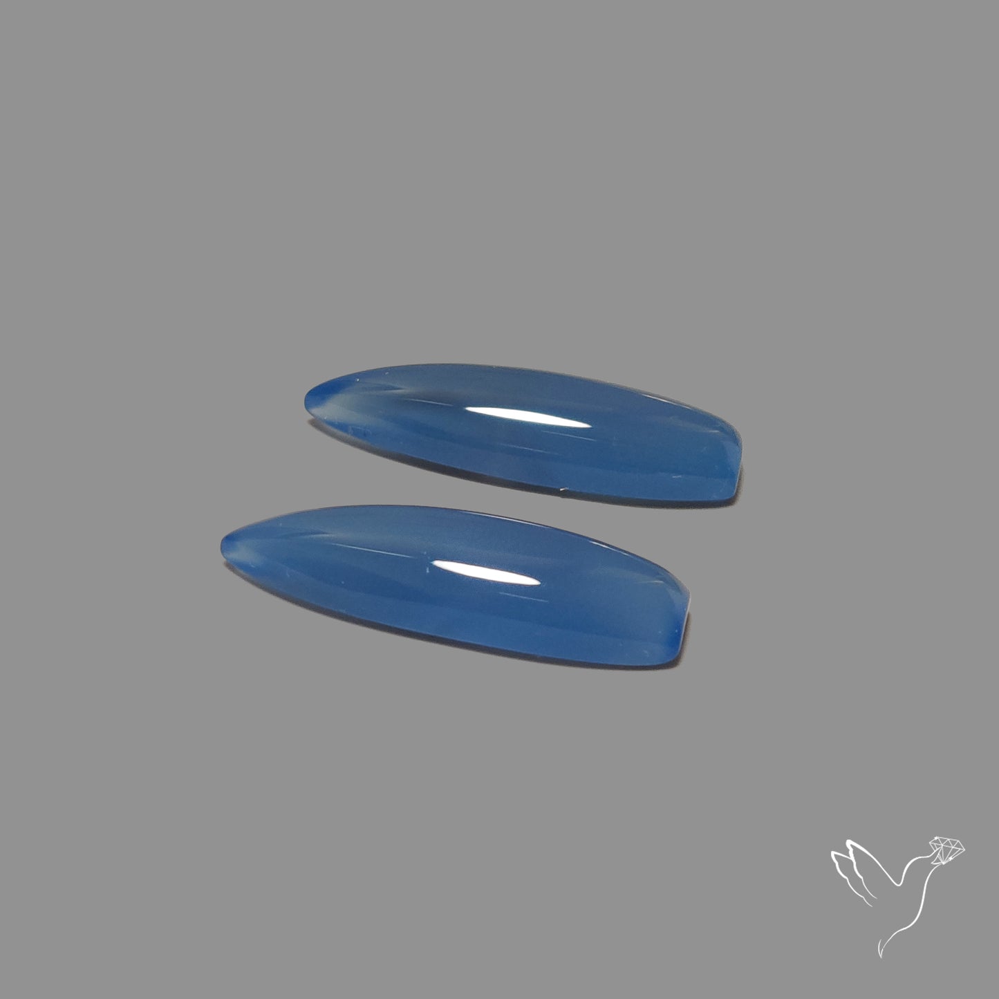 Namibian Blue Chalcedony Pair Natural Deep Lavender Blue