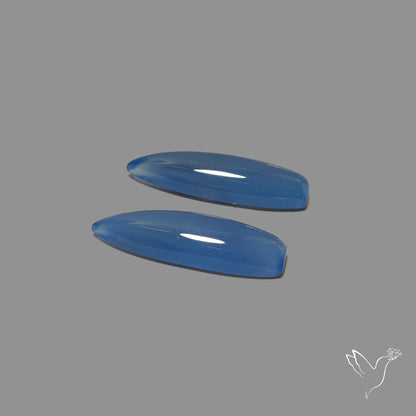 Namibian Blue Chalcedony Pair Natural Deep Lavender Blue