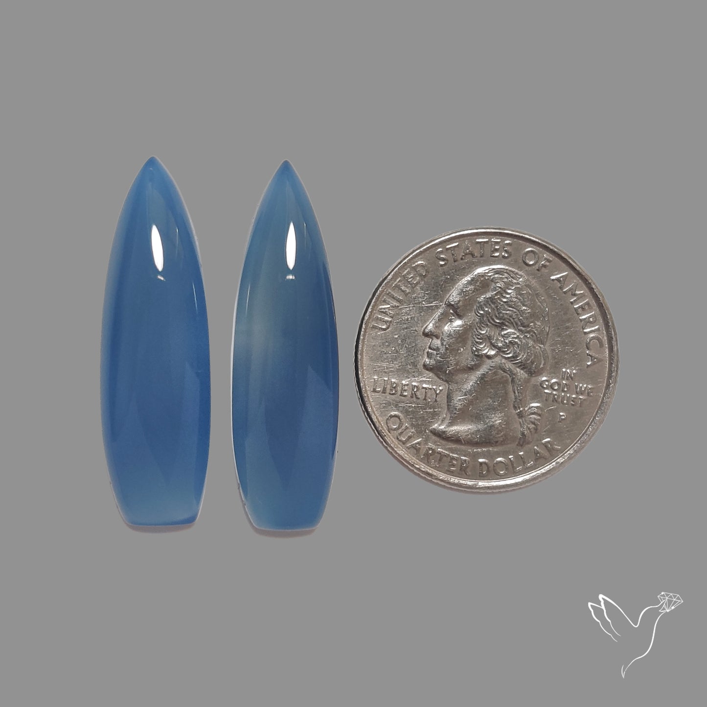 Namibian Blue Chalcedony Pair Natural Deep Lavender Blue