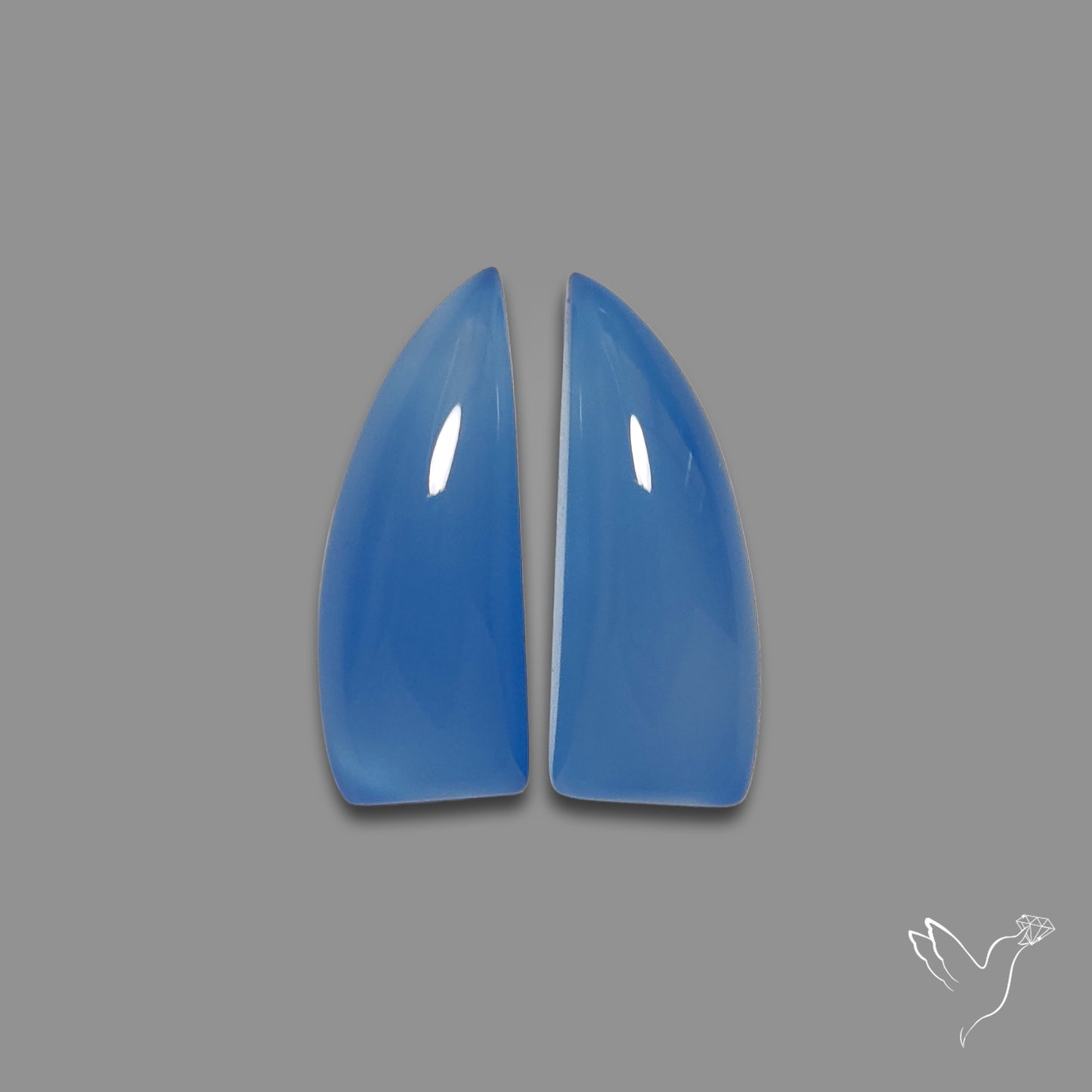 Namibian Blue Chalcedony Pair Natural Deep Lavender Blue