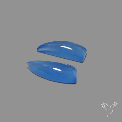 Namibian Blue Chalcedony Pair Natural Deep Lavender Blue