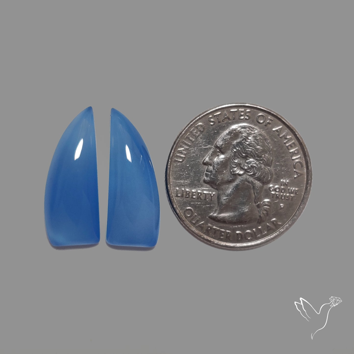 Namibian Blue Chalcedony Pair Natural Deep Lavender Blue
