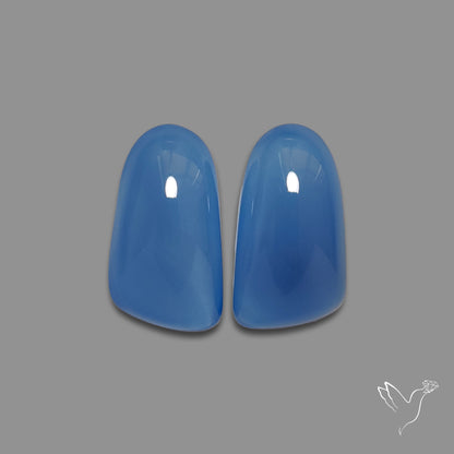 Namibian Blue Chalcedony Pair Natural Deep Lavender Blue