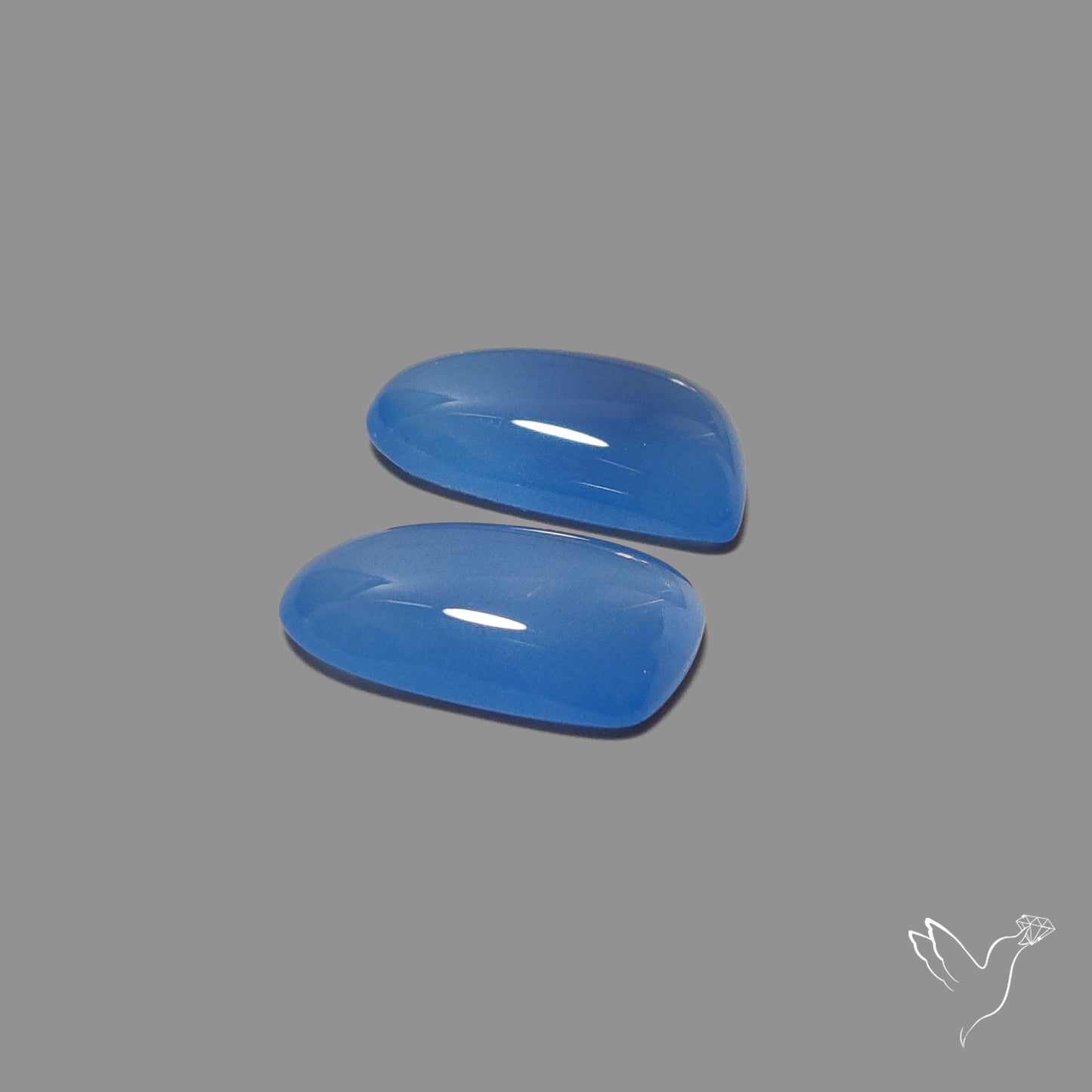 Namibian Blue Chalcedony Pair Natural Deep Lavender Blue