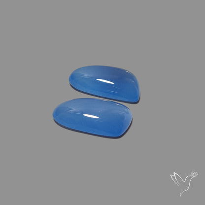 Namibian Blue Chalcedony Pair Natural Deep Lavender Blue