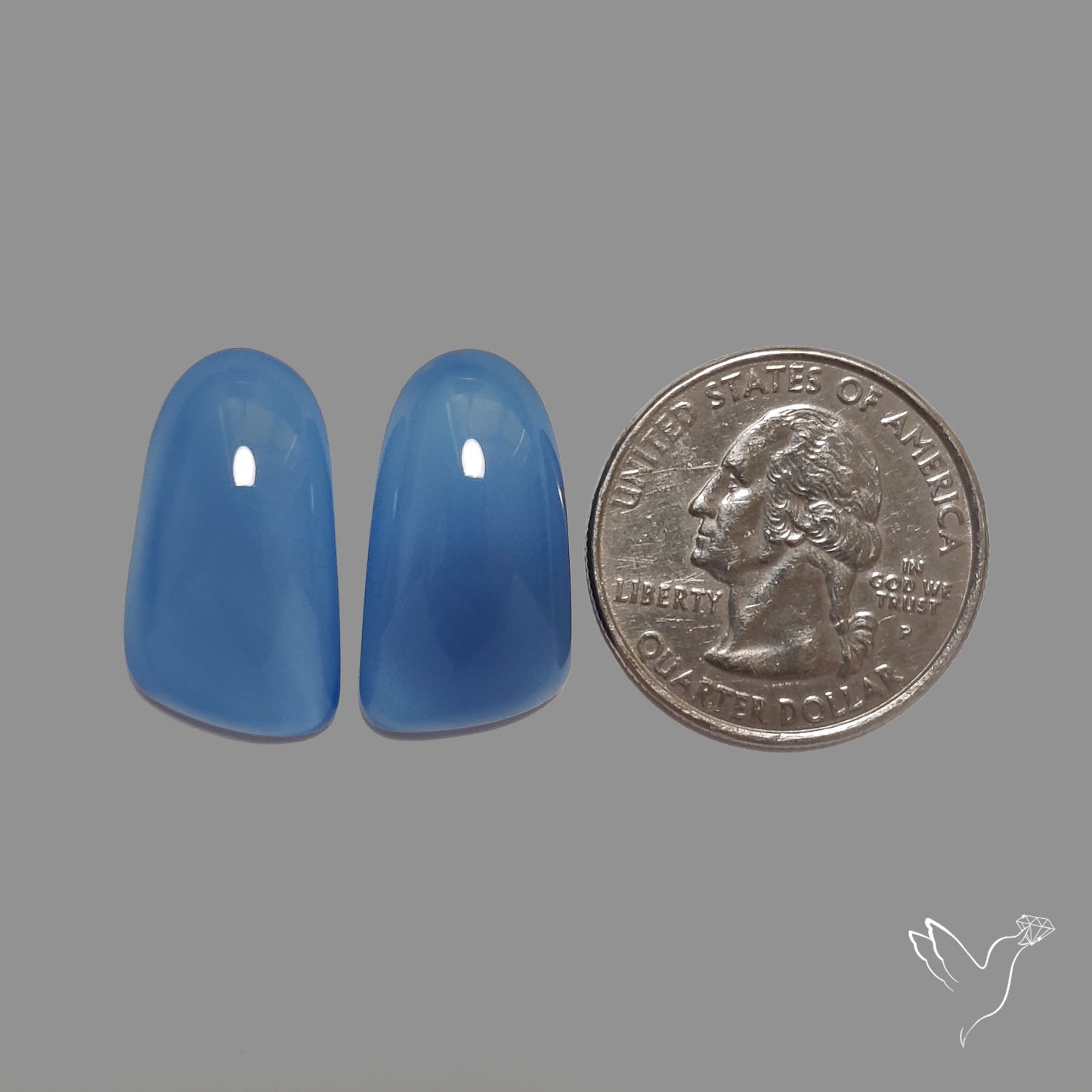Namibian Blue Chalcedony Pair Natural Deep Lavender Blue