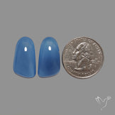 Namibian Blue Chalcedony Pair Natural Deep Lavender Blue