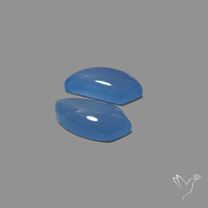 Namibian Blue Chalcedony Pair Natural Deep Lavender Blue