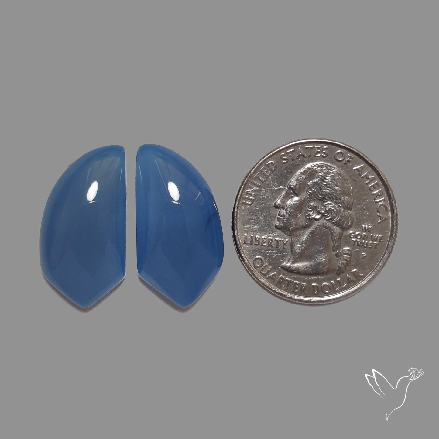 Namibian Blue Chalcedony Pair Natural Deep Lavender Blue