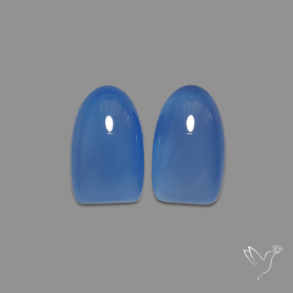 Namibian Blue Chalcedony Pair Natural Deep Lavender Blue