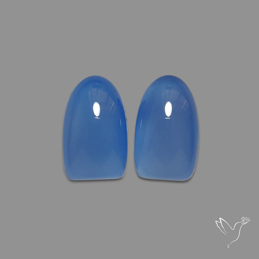 Namibian Blue Chalcedony Pair Natural Deep Lavender Blue