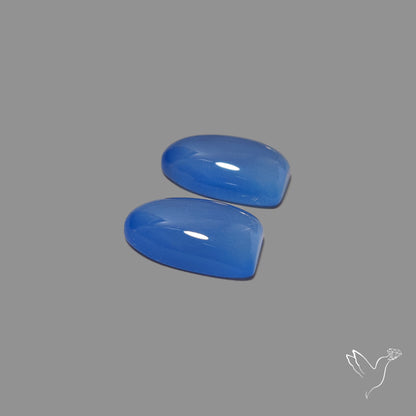 Namibian Blue Chalcedony Pair Natural Deep Lavender Blue