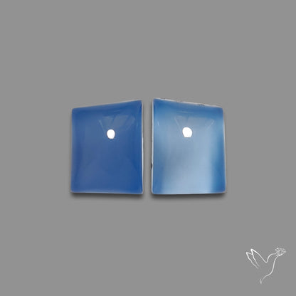 Namibian Blue Chalcedony Pair Natural Deep Lavender Blue