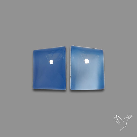 Namibian Blue Chalcedony Pair Natural Deep Lavender Blue