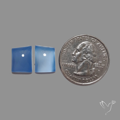 Namibian Blue Chalcedony Pair Natural Deep Lavender Blue