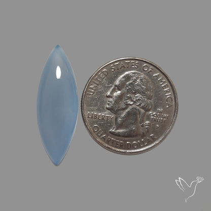 Namibian Blue Chalcedony Cabochon Long