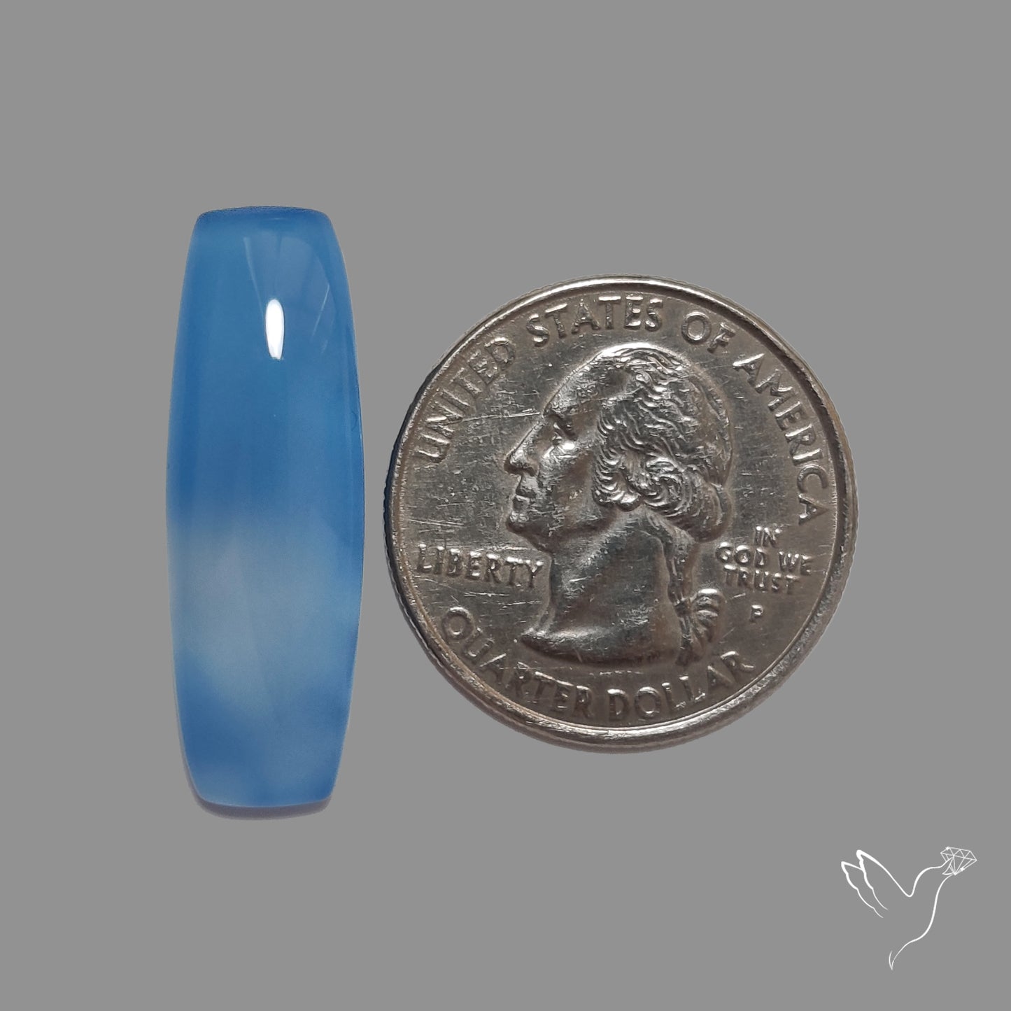 Namibian Blue Chalcedony Cabochon Long