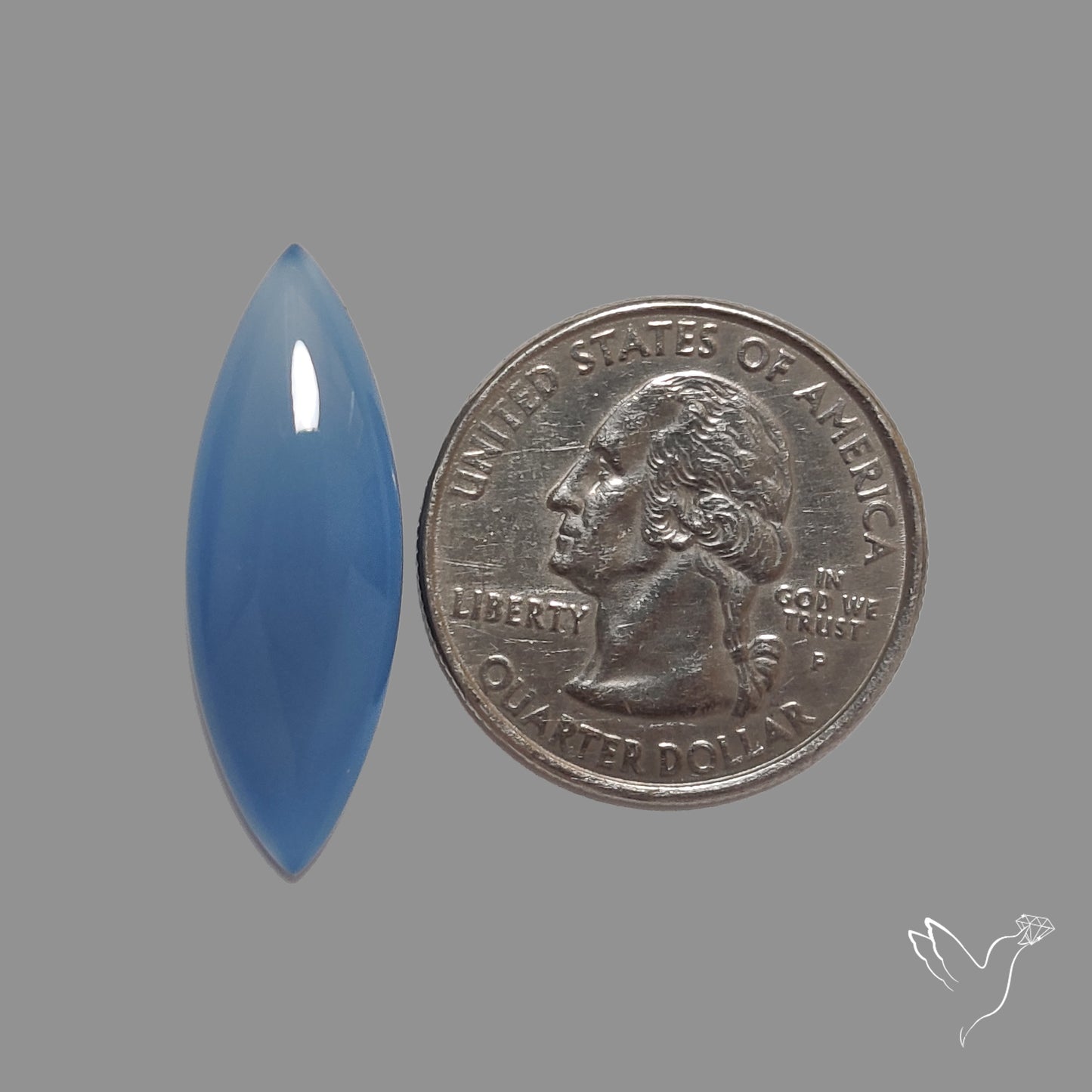 Namibian Blue Chalcedony Cabochon Long