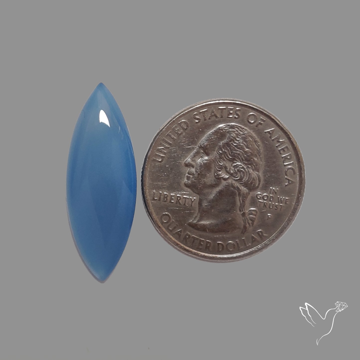 Namibian Blue Chalcedony Cabochon Long