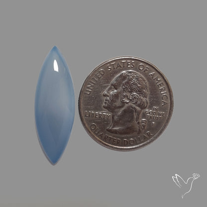 Namibian Blue Chalcedony Cabochon Long