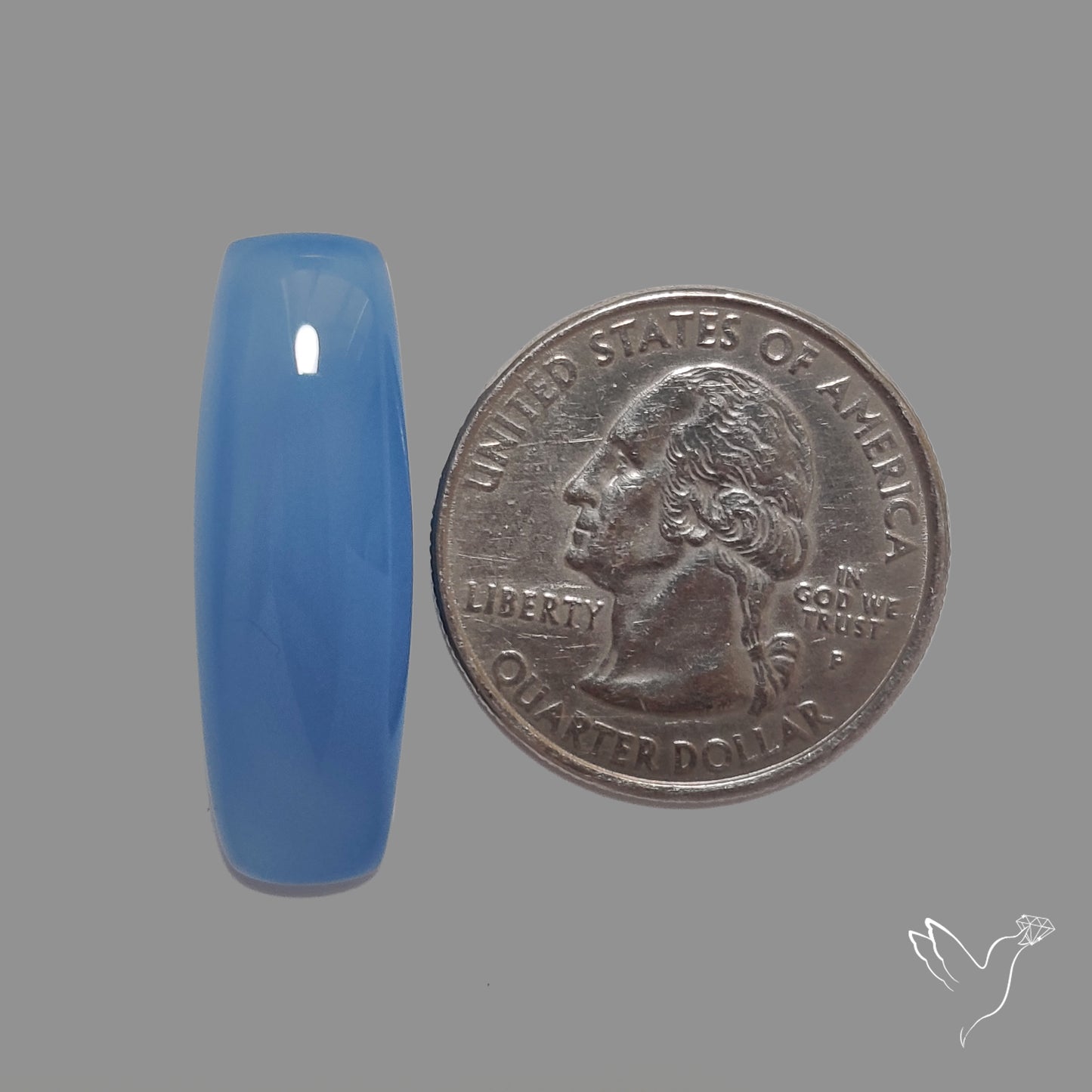 Namibian Blue Chalcedony Cabochon Long