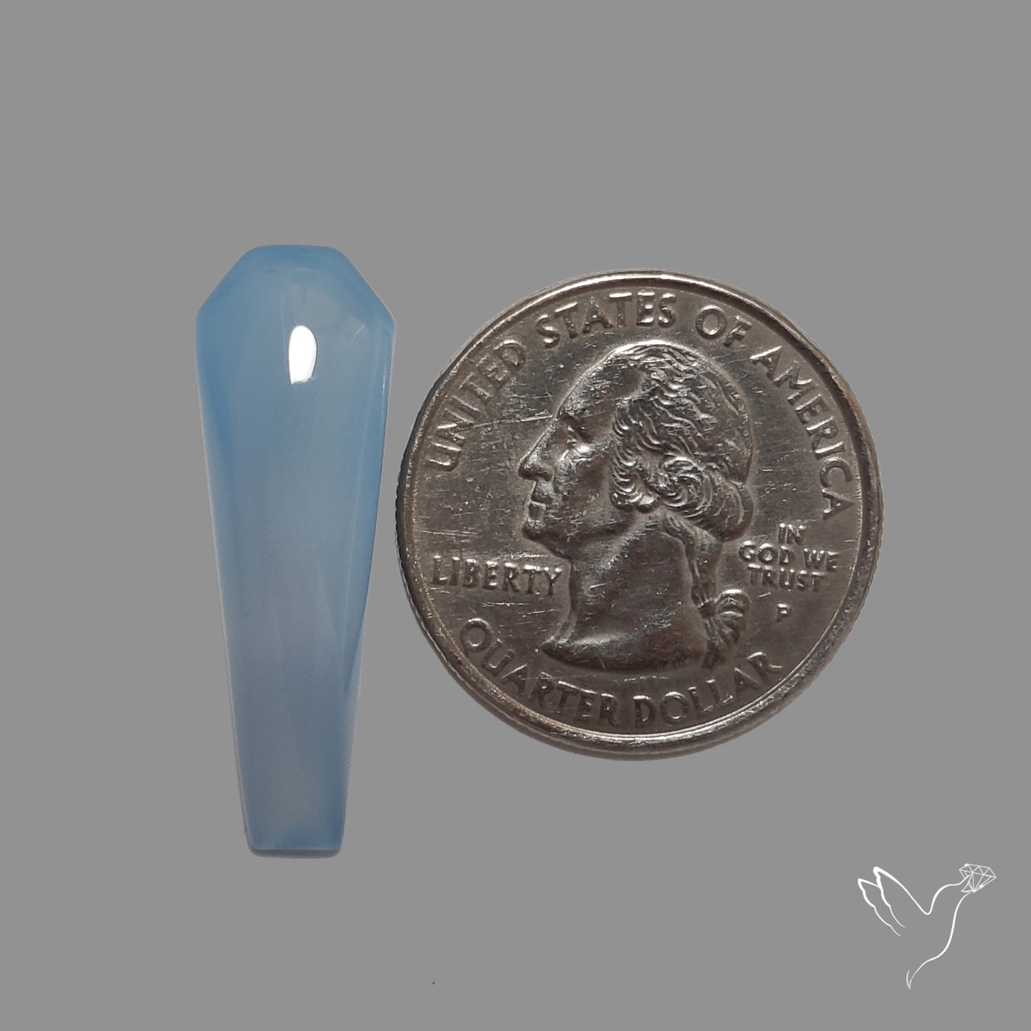 Namibian Blue Chalcedony Cabochon Long