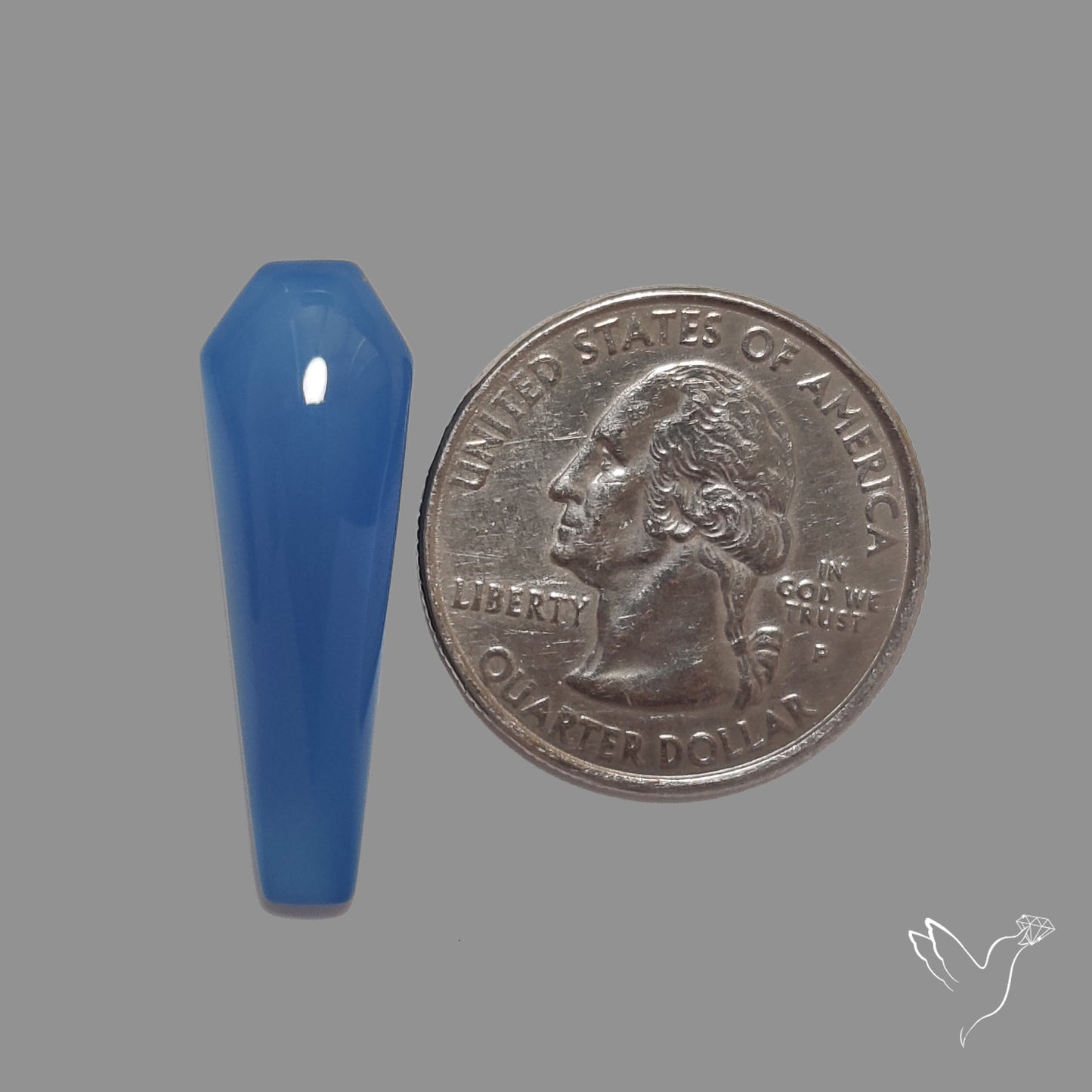 Namibian Blue Chalcedony Cabochon Long