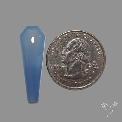 Namibian Blue Chalcedony Cabochon Long