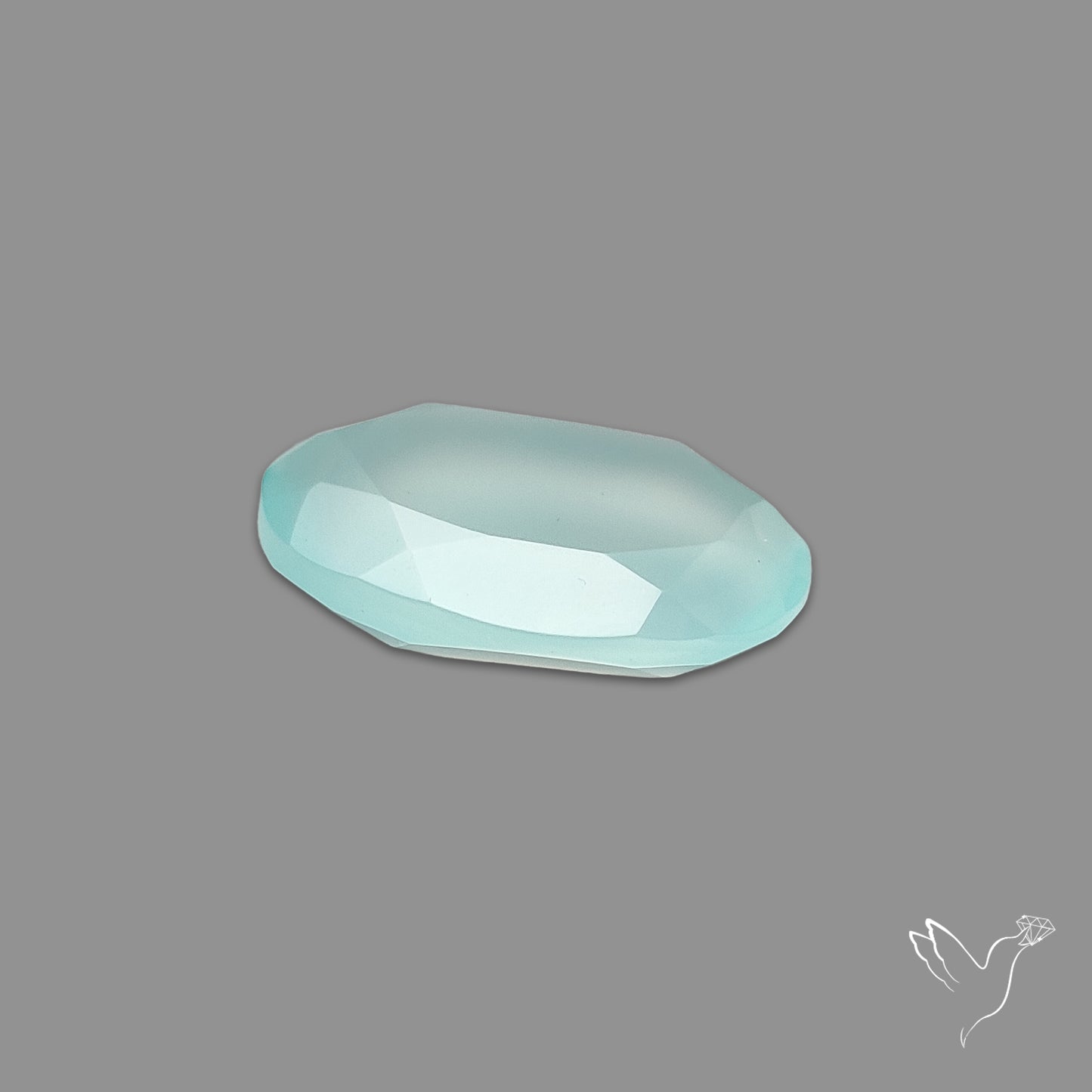 Portrait Cut Gem Aqua Chalcedony