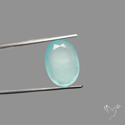 Portrait Cut Gem Aqua Chalcedony