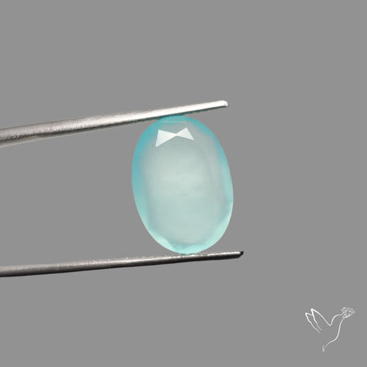Portrait Cut Gem Aqua Chalcedony