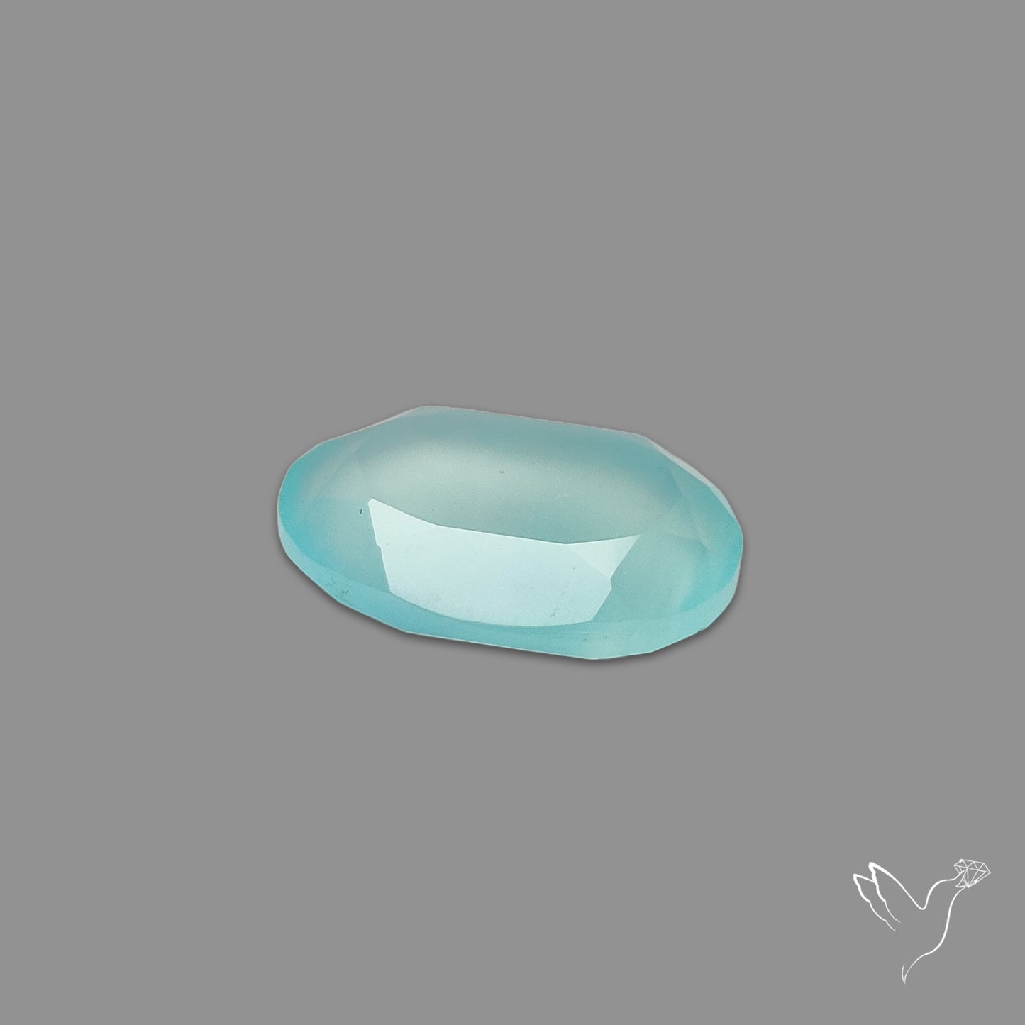 Portrait Cut Gem Aqua Chalcedony