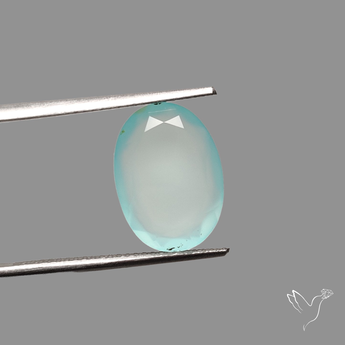 Portrait Cut Gem Aqua Chalcedony
