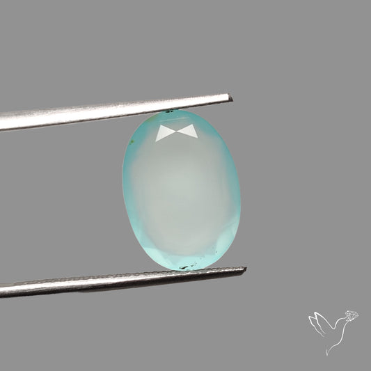 Portrait Cut Gem Aqua Chalcedony