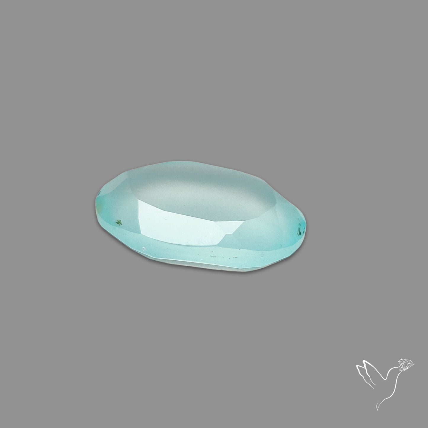 Portrait Cut Gem Aqua Chalcedony