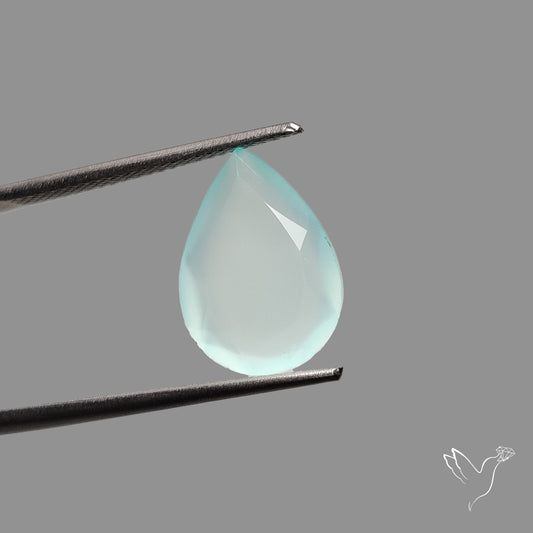 Portrait Cut Gem Aqua Chalcedony