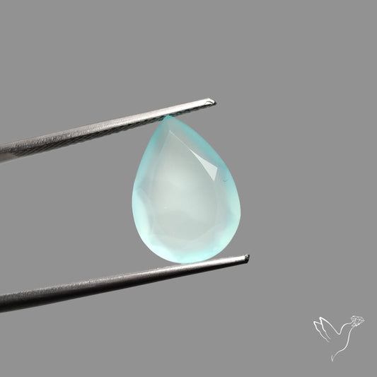 Portrait Cut Gem Aqua Chalcedony